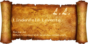 Lindenfeld Levente névjegykártya